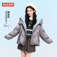 YAYA Ju Jingyi's same style down jacket for women 2025 new short Korean style fashion hooded thickened warm and slim jacket XH gray M (160)