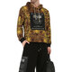 Versace (VERSACE) JEANSCOUTURE leopard print hooded sweatshirt men's black black S