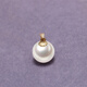 Pearl single pendant without chain 925 silver perfect round freshwater pearl pendant gift for wife, mother, best friend, 6.0-7.0mm pearl + yellow pendant holder