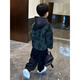 Burwilde international brand boys' velvet sweatshirt suit 2025 new children's autumn and winter wool sweater handsome and thickened green suit velvet 160 cm