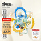 Bates Manhattan hand ball baby silicone chewable teether 0 to 1 year old baby early education educational toys upgraded antibacterial Amber blue + free color box + anti-lost rope