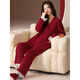 Yalu Red Couple Pajamas Pure Cotton Long Sleeve Wedding Suit for Men and Women for Spring and Autumn Chinese Style Festive Home Clothes Female M+ Male L M BY-Male 7211-Female 6211 Long Sleeves + Trousers