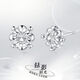 Wanfulong genuine platinum 950 earrings, simple and fashionable imitation diamond platinum earrings, simple and high-end gift box for girlfriend on Chinese Valentine's Day, platinum 950 earrings, simple and fashionable imitation diamond platinum earrings 2.52g