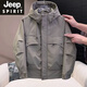 JEEP SPIRIT high-end hooded jacket for men 2025 autumn and winter trendy brand handsome jacket 2025 new men's thin cotton top black (spring and autumn) M recommended weight 100-120Jin Jin equals 0.5 kg