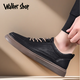 Walker Shop Casual Shoes Men's Breathable Elastic Strap High Quality Cowhide Business Shoes Trendy Shoes Casual Leather Shoes Black 41