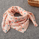 Korean version of the new 70*70 small square scarf for women, versatile breathable cotton and linen scarf, air-conditioned room neck protector, children's parent-child scarf, rabbit snow bud color 70*70 square scarf