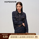 Red Sleeve (hopeshow) 2025 Autumn New Women's Clothing Retro Washed Single Breasted Right Shoulder Long Sleeve Lapel Denim Shirt Dark Denim Blue 072 M