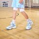 Hongxing Erke (ERKE) children's shoes for boys and girls, dense tennis shoes, children's cushioning strap basketball shoes, microcrystalline white/light oxygen blue 35