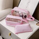 Fantasy PU splicing cosmetic bag PVC transparent waterproof toiletry bag travel portable handbag large capacity bath storage transparent large size