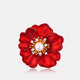 Kamalun (KAMALUN) luxury red rich flower peony brooch high-end women's corsage suit coat temperament pin gift to elder leaders Danhua Yingzhen brooch set