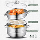 BSITN double-layer steamer 304 stainless steel 28cm two-layer steamer gas stove household induction cooker steamer two-layer 1403
