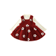 G.duck Little Yellow Duck Princess Dress Girls Dress Autumn and Winter Thickened Children's Skirt Baby Girl Woolen Vest Skirt Set Red 110 Recommended for 4~5 years old 100-110cm cm