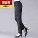 Hengyuanxiang windproof warm cotton pants for middle-aged and elderly women, autumn and winter outer wear large size plus fat plus large harem pants cotton pants 6854# black without embroidery 5XL recommended 180-200Jin Jin is equal to 0.5 kg