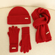 Siggi pure wool scarf hat gloves three-piece set winter girls warm birthday New Year red gift box same style across the night