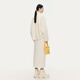 AUM Easy Suit 2025 Winter New Women's Clothing Temperament Wool Cotton Light Texture Knitted Jacket Trousers Half Skirt White Skirt S