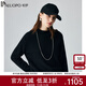PALUOPO retro half turtleneck women's solid color cashmere sweater autumn and winter new casual knitted warm sweater ET2F8336 black XL 170/110