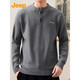 Jeep (JEEP) Henry Collar Sweater Men's Solid Color Inner Sweater 2025 Autumn and Winter Pullover Bottoming Sweater Men 25001 Gray Jeep Official M _ 90-110Jin Jin equals 0.5 kg