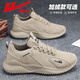 Pull back men's shoes, casual labor protection shoes, men's autumn and winter leather waterproof work shoes, wear-resistant black sports shoes