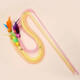 Elastic Cat Funny Stick New Net Tube Hair Ball Feather Funny Cat Mint Toy Interactive Self-Happiness and Boredom Relief Cat Toy Cats Love B Brilliant Orange