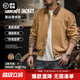 Madden Workwear American Retro Santa Fe Jacket Men's Corduroy Stitching Heavy Canvas Top Men's Casual Jacket Autumn Khaki M
