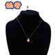 Queshe 13-14mm seawater pearl large particle pendant gold round cubic chromium oxide gold 13-14mm -14mm