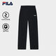 FILA couples knitted trousers 2025 new velvet casual sweatpants men's loose cuffed sweatpants women's official flagship F51W539604FBK black women's model S