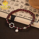 MARDOTG burgundy garnet bracelet female flower crystal bracelet gift for girlfriend 6mm bead diameter
