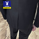 Playboy Suit Men's Korean Slim Jacket Groom and Best Man Wedding Dress Business Professional Formal Small Suit Men ZUO Two-Button Black Jacket-Pants Free Gift 2XL 135-145Jin Jin is equal to 0.5 kg