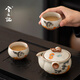 Xiyuanji Persimmon Cat Tea Set is a birthday gift for elders, ladies, best friends, friends and colleagues, wedding and retirement souvenirs. Persimmon Cat Gourd Ru Kiln Hand Grab 1 Pot and 2 Cups-Gift Box is a practical gift for retirement and opening gifts for colleagues.
