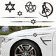 Litian six-pointed star car stickers car modification front and rear windshield personalized decoration creative body pull-up fuel tank cover stickers six-pointed star A style black 65cm