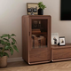 Yusenyi solid wood wine cabinet living room standing cabinet floor-standing single door sideboard simple home TV side cabinet wall storage solid wood color walnut color length 50 depth 35 height 100 single door