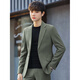 AX Armani men's brown suit spring and autumn slim handsome casual small suit jacket men's Korean version trendy knot blue gray suit (suit + pants) XL