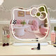 New KT cat makeup mirror led with light desktop desktop smart charging bedroom dressing mirror Hello Kitty Internet celebrity mirror Kitty cat Christmas gift for girlfriend KT cat with light white