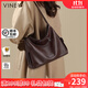 Viney cowhide tote bag women's bag large capacity crossbody bag brand birthday gift for girlfriend and wife brown practical shoulder bucket bag light luxury high-end fashion versatile casual commuting bag