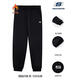 Skechers sweatpants men's velvet pants 2025 winter new fitness running trousers loose black casual warm sweatpants M154-0018 carbon black velvet S/165