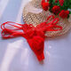 Men's Sexy No-Take-Off Hollow T-string Seamless Thin Strap Couple Temptation Butterfly Embroidered T-Pants Breathable Rose Red One Pack One Size 100-130Jin Jin is equal to 0.5 kg