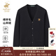 Beverly Paul sheep wool + cashmere autumn and winter new long-sleeved sweater cardigan jacket men's casual business 246146008 black L