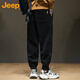 JEEP Casual Pants Men's Autumn and Winter Sweatpants Men's Sports Pants Extra Large Loose Chenille Pants Men's Pants Gray XL
