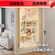 Perforated board clothes hanger, cream style storage rack, clock, entrance hall, corridor storage board, fortune atmosphere light style 40*80cm