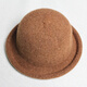 Age-reducing curled small ball top hat for women solid color wool basin hat fisherman hat dome versatile Korean version black adjustable