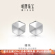 Ming brand jewelry platinum earrings PT950 edge block hexagon fashion simple earrings BFH0082 platinum earrings about 1.14 grams