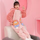 Children's one-piece pajamas autumn and winter thickened new model coral velvet cute boy sleeping bag one-piece hooded home clothes 222 Lollipop 2 K zipper style 110 10 size recommended 110-120CM