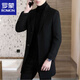 ROMON tweed jacket men's trench coat Korean style slim mid-length wool tweed jacket British girl coat men's gray cotton 2XL recommended 140 Jin [Jin equals 0.5 kg]