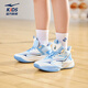 Hongxing Erke (ERKE) children's shoes for boys and girls, dense tennis shoes, children's cushioning strap basketball shoes, microcrystalline white/light oxygen blue 35