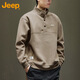 JEEP Jeep sweatshirt men's autumn and winter heavy embroidered bottoming shirt casual trendy tops for men black 3XL