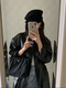 Xiaohongshu’s popular Japanese-style retro wool black literary beret women’s autumn and winter face-opening duck hat Internet celebrity method camel wool M (5658cm) one size