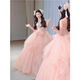 Mei Anjia Evening Dress Women's New Birthday Tutu Skirt Princess Dress Bride Wedding Toast Dress Morning Robe Art Exam Adult Ceremony Pink XL Recommended 118-125 Jin Jin equals 0.5 kg