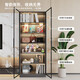 Zhong Zhanggui glass small wine cabinet living room wall display cabinet storage cabinet light luxury red wine cabinet household small wine storage cabinet 60x32x200 double door double drawer dark gray delivery to home
