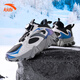 ANTA Children's Cotton Shoes 2026 Autumn and Winter New Men's and Large Children's Leather and Velvet Knob High-top Mountaineering Snow Boots Black/Silver-3 35
