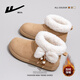 Pull-back snow boots for women, new winter style, cute and velvet, warm and versatile, new short-tube cotton shoes, khaki 39
